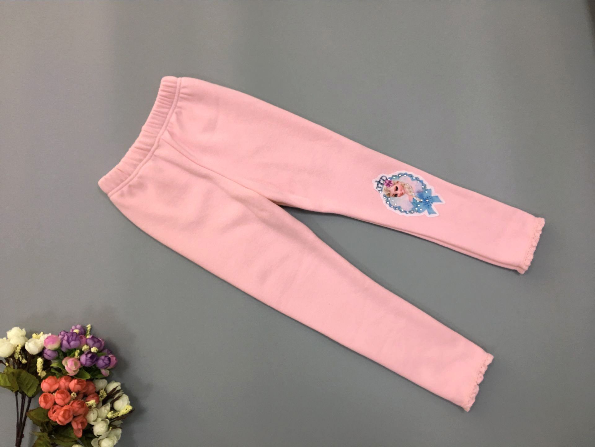 F68132-2 Pink velvet girls leggings tights Korea style children s clothes